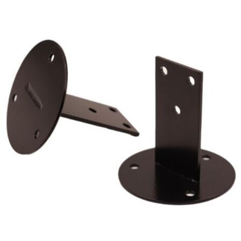 Sollbry Supports de Main Courante Courante, Support de Rampe Escalier, Accessoires Fixation Murale, Main Rampe Escalier Pour Bois, Accrochage Mural Pour Balustrade Intérieure Et ExtéRieure, Noir, 2 Pi
