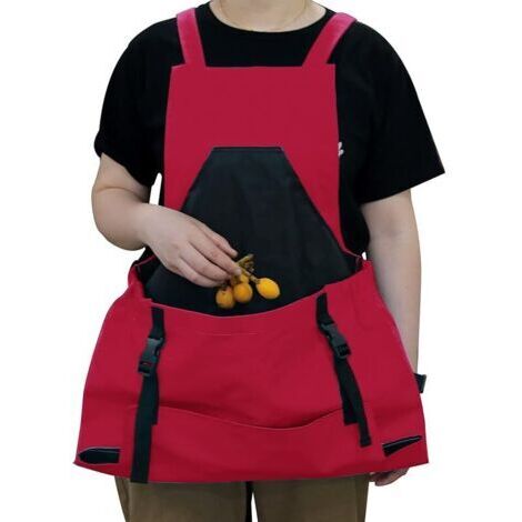 Sollbry Tablier de jardin avec poche récolte de fruits sac de cueillette,sac de rangement en toile réglable tablier de jardinage avec poche à dégagement rapide,Jardinier cueillette tablier