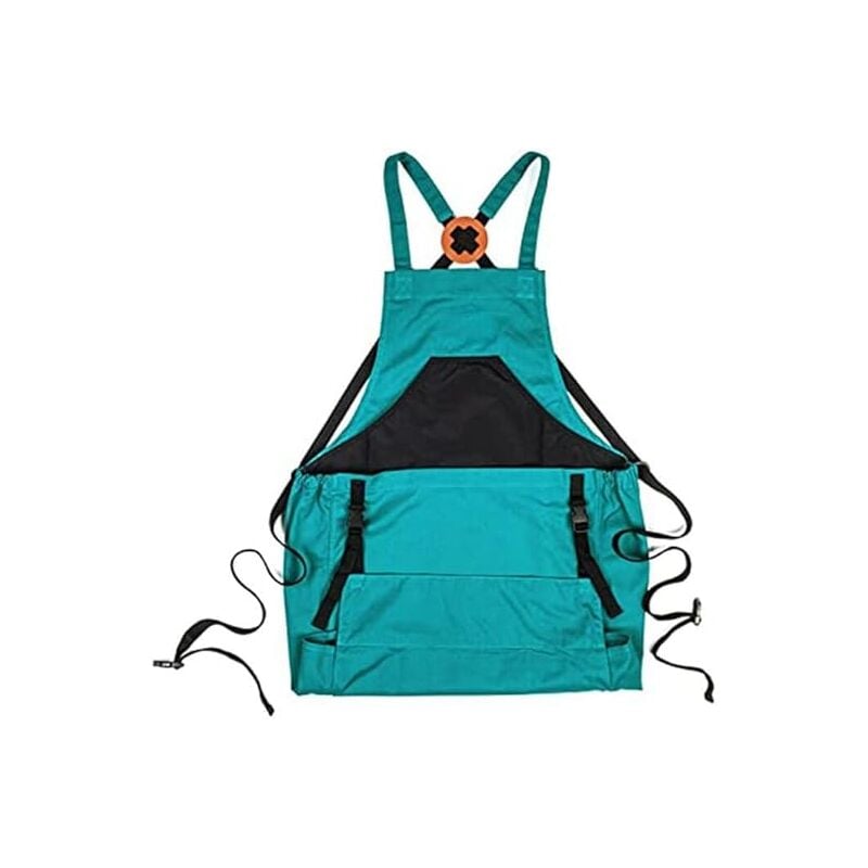 Sollbry - Tablier de jardin réglable, tablier de travail en toile avec poches, tablier de jardinage imperméable pour cuisine récolte horticole sac