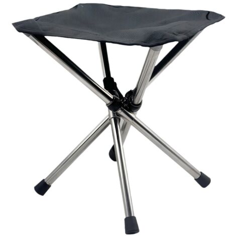 Sollbry Taburete de camping, silla plegable retráctil pequeña, pedal de acero inoxidable, taburete de mochila compacto y ligero.