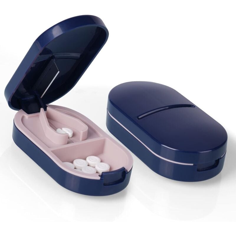 Image of Sollbry - Taglierina per compresse, divisore per compresse con lama, taglierina per compresse piccole e grandi, divisore per pillole portatile per