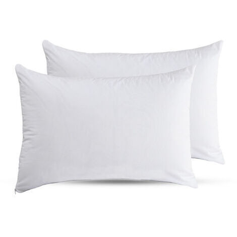 Sollbry Taie Oreiller 50x70 Lot de 2 - Housse Coussin Douce Et Brossée, Toucher Peau de Pêche - Blanc
