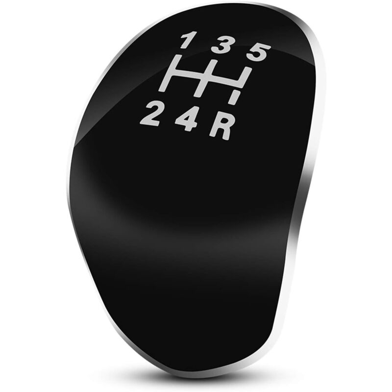 Sollbry - Tapa de pomo de cambio de 5 velocidades, abs negro, adhesivo para pomo de cambio de marchas de coche, compatible con Fiesta Focus