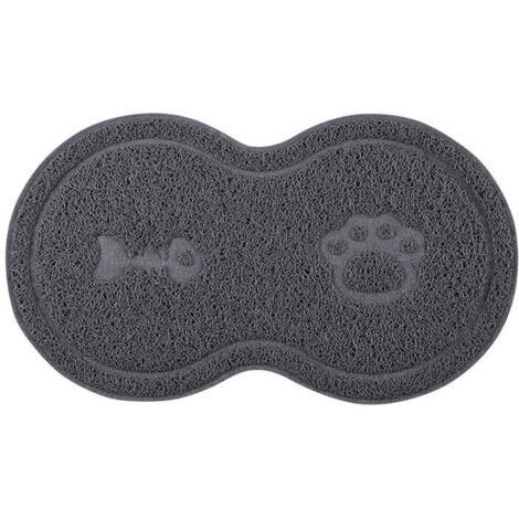 Sollbry Tapis d'alimentation en silicone pour chat, tapis imperméable et antidérapant pour gamelle pour chien et chat, set de table Triumph Water Bowl - Gris, 45 x 25 cm