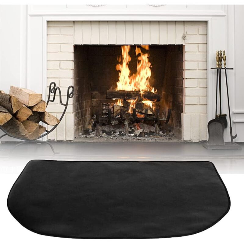 Sollbry - Tapis de cheminée ignifuge 80 x 50 cm, Tapis Ignifuge, Durable De Tapis De Protection Contre Le Feu, Tapis ignifuge multicouches, Tapis