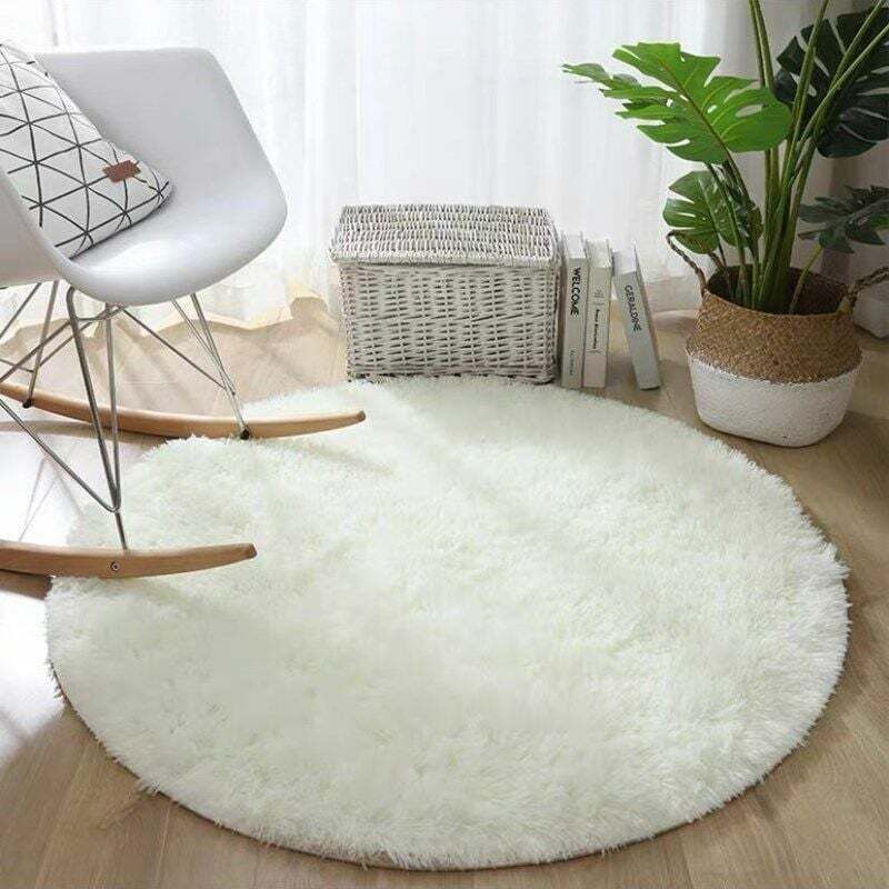 Sollbry - Tapis rond pour salon, chevet, chambre à coucher, tapis doux pour chambre à coucher, tapis décoratif de style moderne pour salon, chambre à