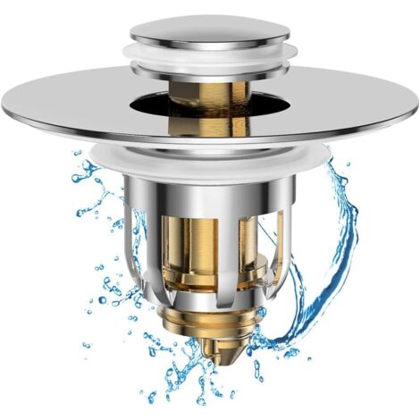 Sollbry Tapón de lavabo universal 2 en 1, filtro de desagüe con cesta antiobstrucción, tapón de desagüe para baño