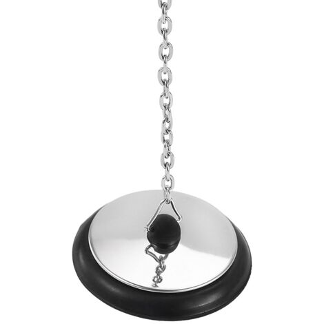 Sollbry tapones de desagüe universales para bañera con cadena de bola metálica larga y anilla para colgar, tapón de fregadero cromado y de goma, tapa de desagüe y filtro de repuesto.
