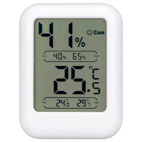 Sollbry Termómetro digital para interiores - Termómetro higrómetro digital - Termómetro higrómetro - Mini monitor de temperatura - Humedad - Con registro de temperatura y humedad máximas