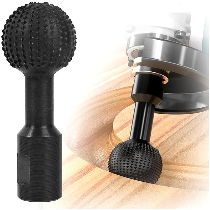 Tête de Meulage Sphérique Acier à Haute Teneur en Carbone Fraise a Spherique Bois Sculpture Interface de 14 mm pour Meuleuse D'angle 115/125 - Sollbry