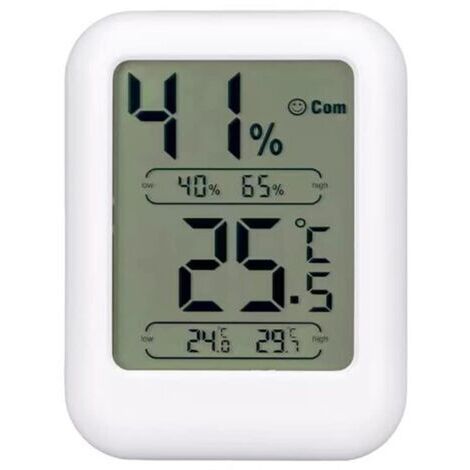 Sollbry Thermomètre numérique d'intérieur - Thermomètre hygromètre numérique - Thermomètre hygromètre - Mini moniteur de température - Humidité - Avec enregistrement de température et d'humidité maxim