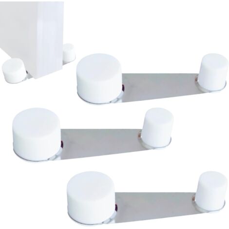 Sollbry Tope de puerta adhesivo de 4 piezas - Tope de puerta de suelo con soporte giratorio - Tope de puerta para todo tipo de suelos duros - Tope de puerta para garantizar la protección de puertas y 