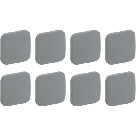 Sollbry Topes de puerta de pared, paquete de 8 protectores de silicona suave para manijas de puerta, protectores autoadhesivos cuadrados para perillas de puerta para el hogar y la oficina, color gris