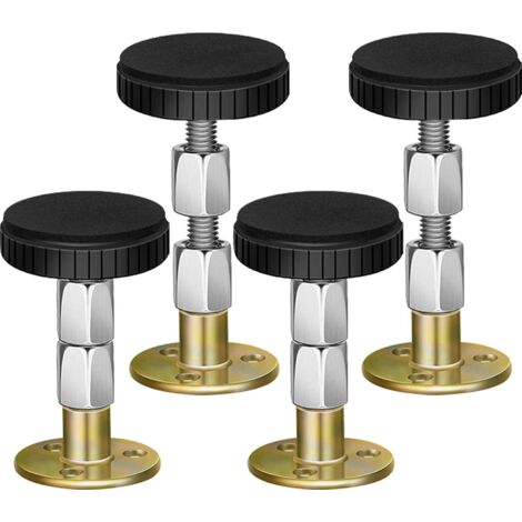 Sollbry Topes/parachoques roscados ajustables para cabecero contra la pared, paquete de 4 protectores para somier, herramienta antivibración, dispositivo estabilizador para evitar golpes y chirridos, 