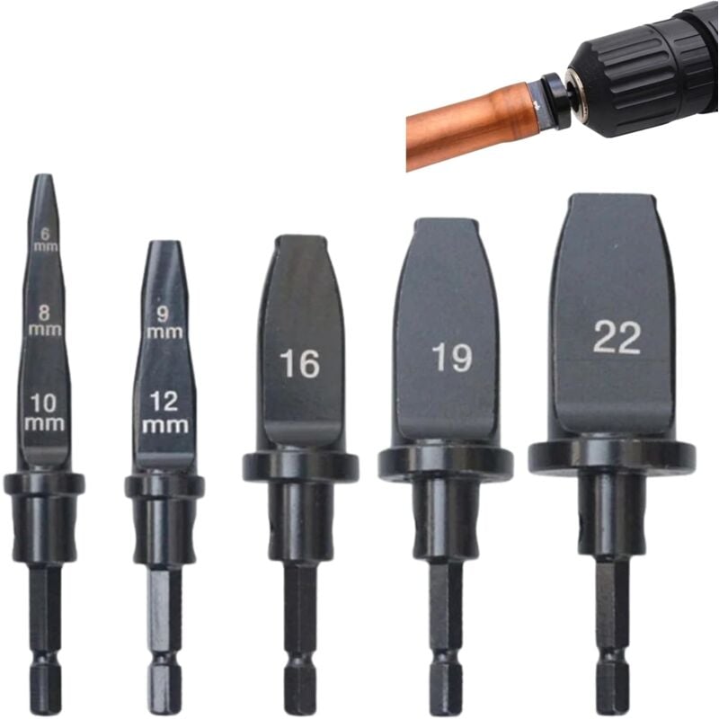 Tube en aluminium extenseur 5 pièces Tuyau en cuivre Outil de sertissage Jeu de forets Embouts de Tournevis(Metric) - Sollbry