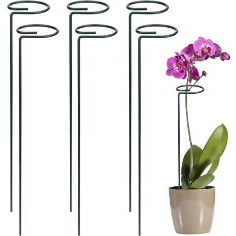 Sollbry Tuteur Plante 6 Pièces Support Plante Anneau Métal Jardin Anneau de Support pour Les Plantes Fleurs Légumes 40cm