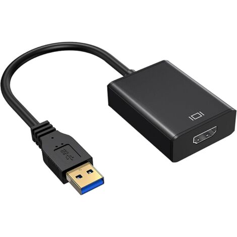 Sollbry USB-Display-Adapter, kompatibel mit 3.0-zu-Display-Kabel, 1080P-Video-Audio-Konverter für PC, Laptop, TV (schwarz)