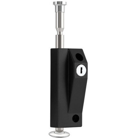 Sollbry Verrou de porte multi-usage, verrou de porte de garage, serrure de portail, serrure de porte universelle, livré avec 2 clés, pour l'intérieur et l'extérieur, noir