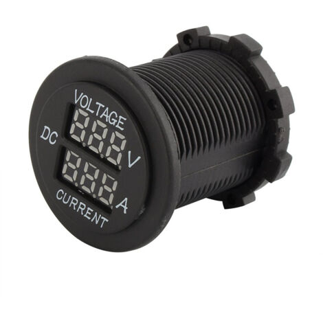 Sollbry Voltímetro amperímetro digital de alta precisión para coche y motocicleta, CC 12-24 V, doble LED, amperímetro, voltímetro digital