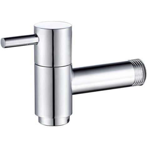 Sollbry Wandmontierter Kaltwasser-Wasserhahn, Badezimmer-Garten-Wasserhahn, Mopp, Pool, Waschmaschine, Wasserhahn, Chrom