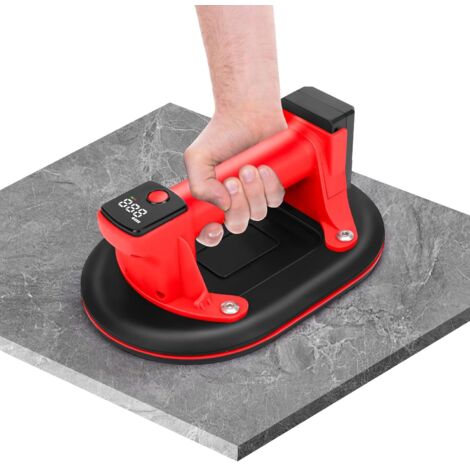 Sollevatore elettrico per vetri a ventosa con batteria, ventosa a vuoto con display digitale e funzione di accensione/spegnimento automatico con 2 batterie, sollevatore per vetri per granito, vetro