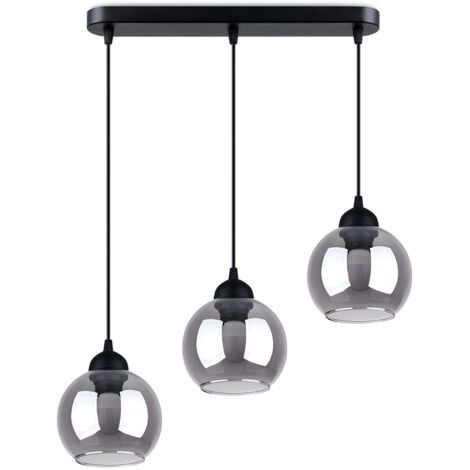 Sollux ALINO Kronleuchter schwarze Glaskugeln E27 SL.1142