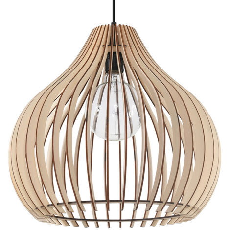Sollux APRILLA Lampe à Suspension Wire Frame Bois Naturel E27