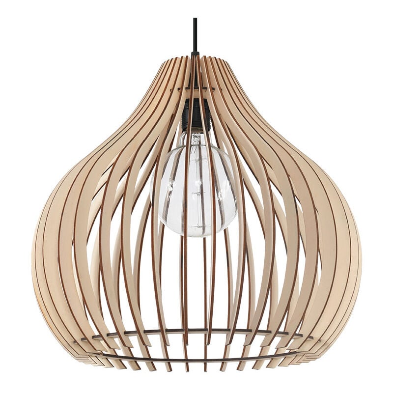 Sollux - aprilla Lampe à Suspension Wire Frame Bois Naturel E27