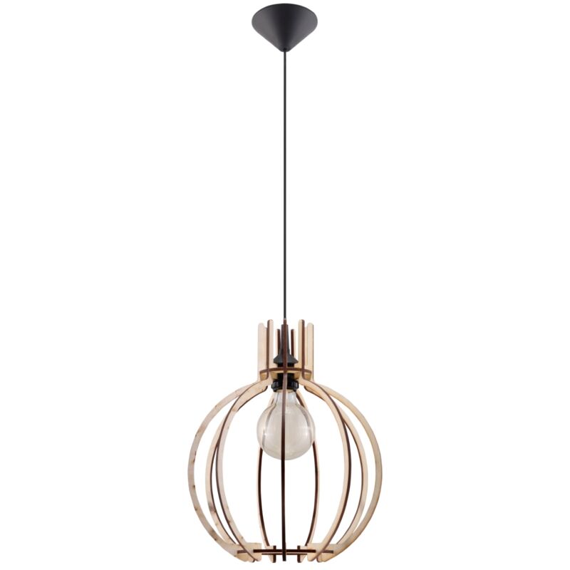 Sollux - orange pendant lamp in natural wood