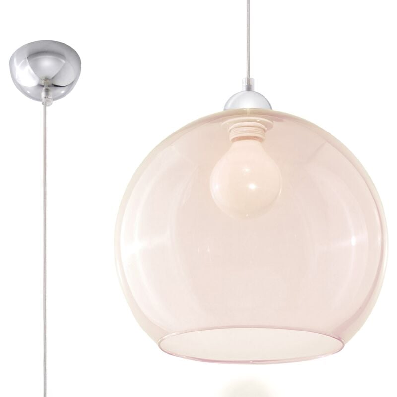 Suspension Ball acier, verre 1xE27 Sollux