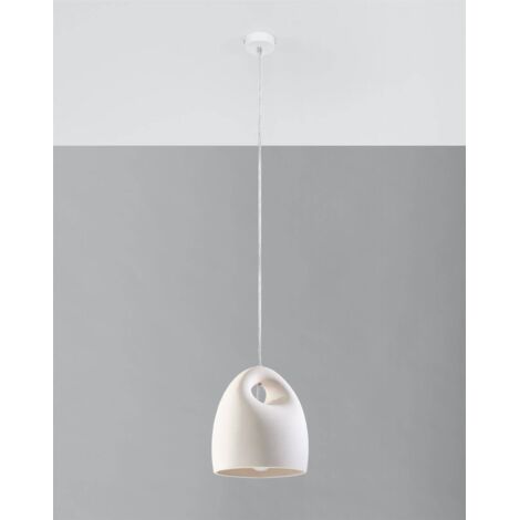 Sollux BUKANO Suspension Dome Céramique Blanc E27