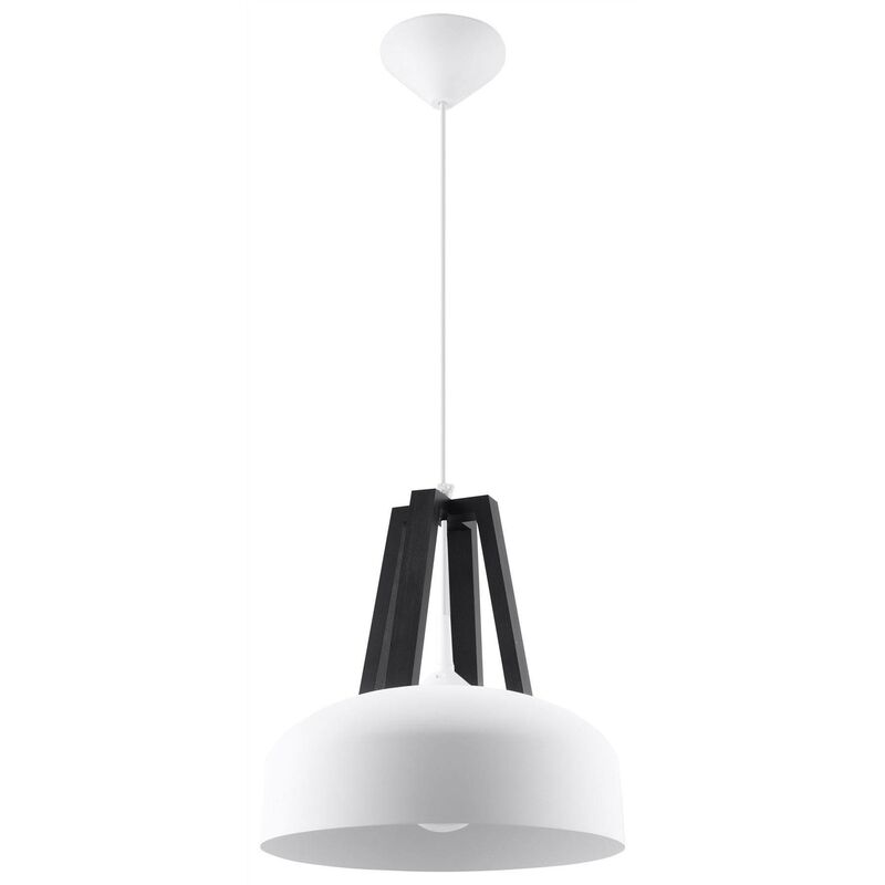 

Sollux Lighting - Sollux CASCO - 1 lámpara colgante de techo tipo domo blanco, negro, E27