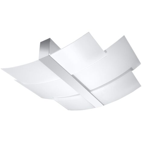 Sollux CELIA - Plafonnier décoratif à 3 ampoules au fini chrome, blanc, E27