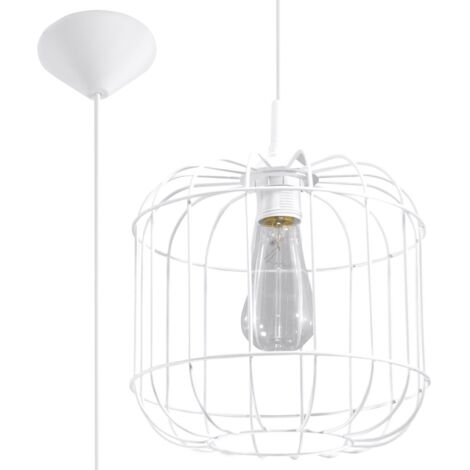Sollux CELTA - 1 Lichtkäfig Deckenanhänger Weiß, E27
