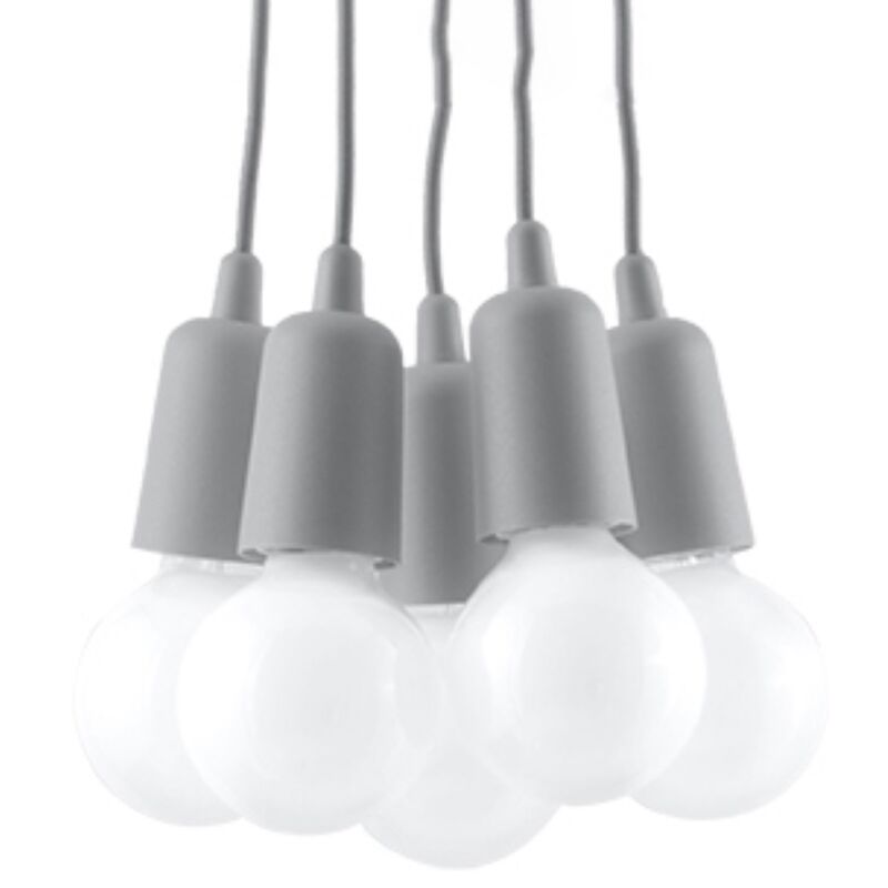 Lampada a sospensione Diego grigio 25x90x25cm Sollux