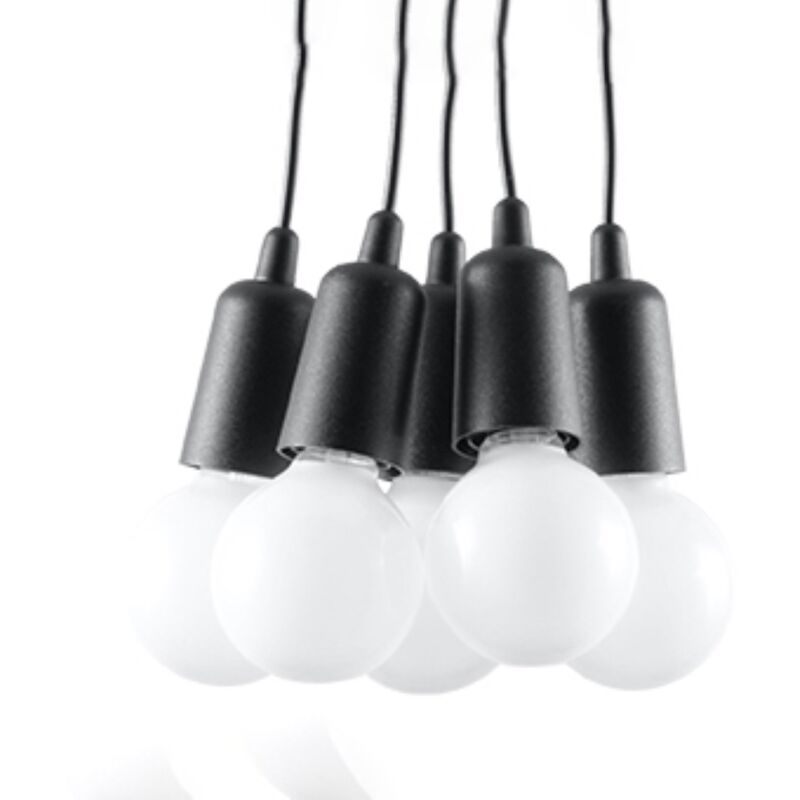Lampada a sospensione Diego nero 25x90x25cm Sollux