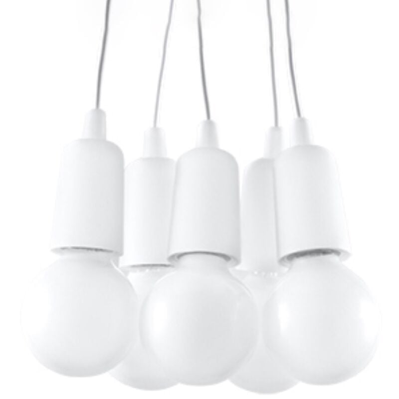 Lampada a sospensione Diego bianco 25x90x25cm Sollux