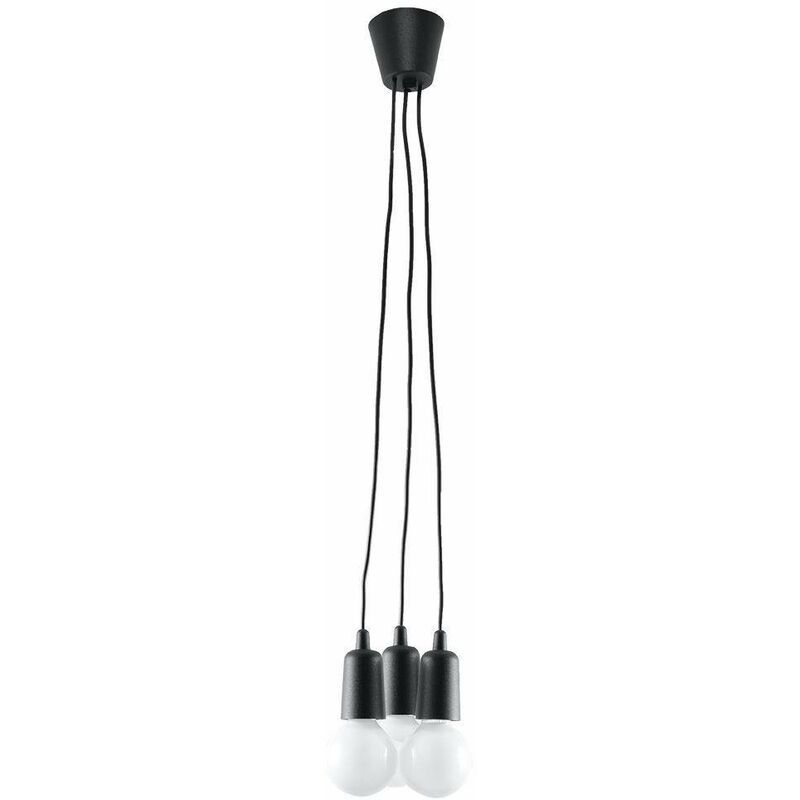 

Sollux Lighting - Sollux DIEGO - Colgante de racimo de techo de 3 luces negro