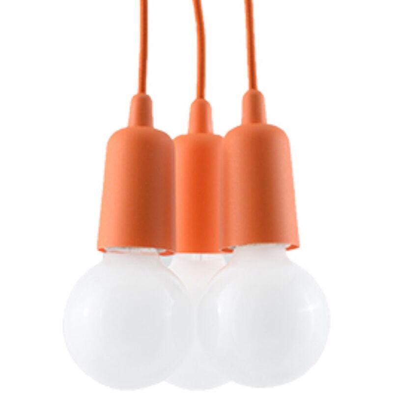 Lampada a sospensione Diego arancia 15x90x15cm Sollux