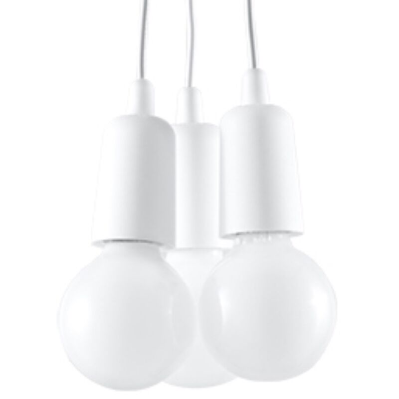 Lampada a sospensione Diego bianco 15x90x15cm Sollux
