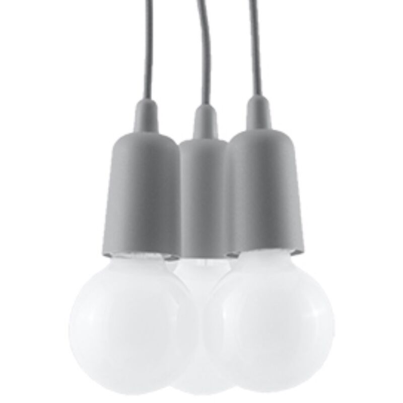 Lampada a sospensione Diego grigio 15x90x15cm Sollux