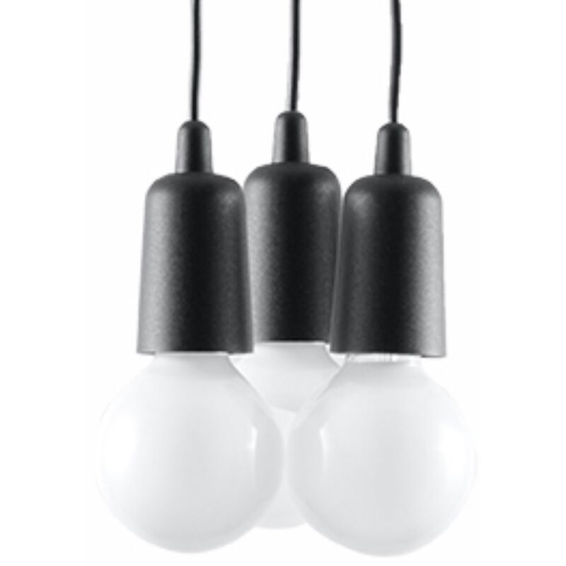 Lampada a sospensione Diego nero 15x90x15cm Sollux