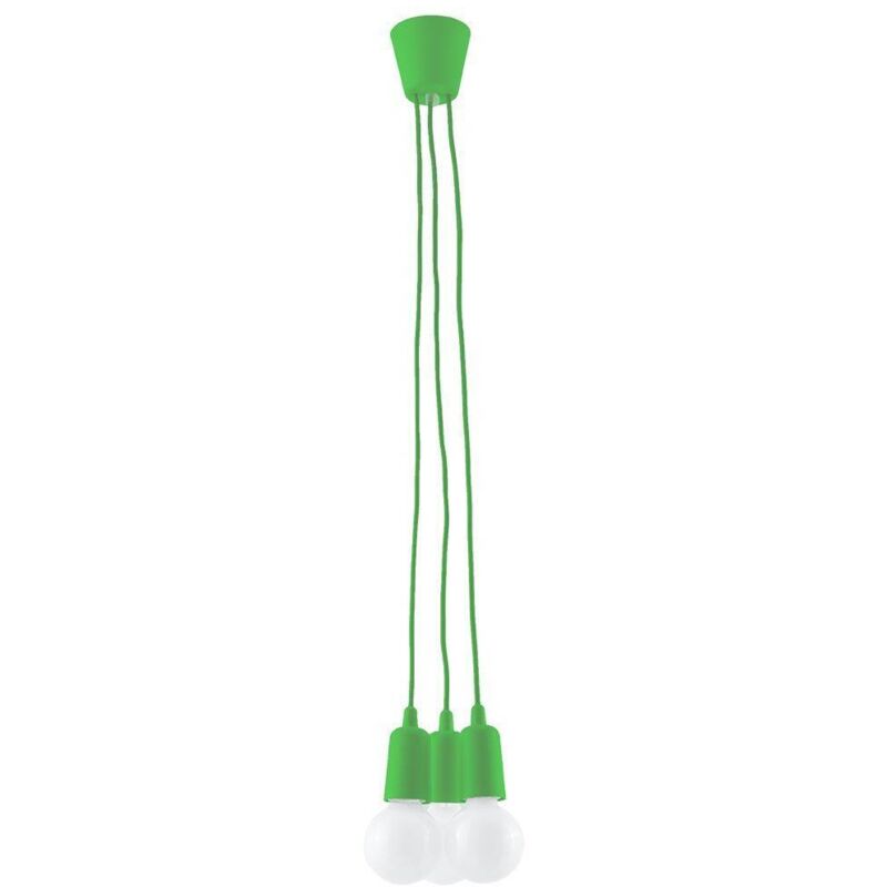 Diego - 3 luci a sospensione a grappolo da soffitto verde - Sollux