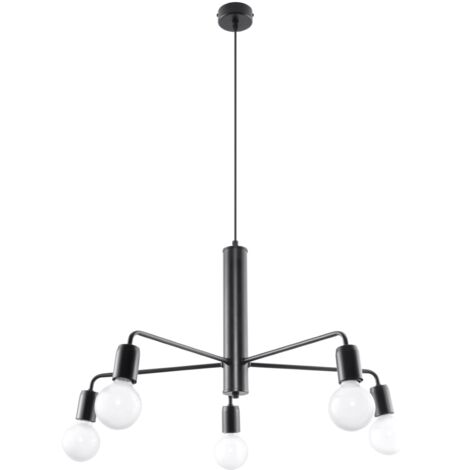 Sollux DUOMO - 5 Light Multi Arm Deckenanhänger Schwarz, E27