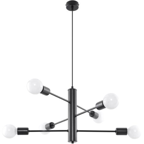 Sollux DUOMO - 6 Light Multi Arm Deckenanhänger Schwarz, E27
