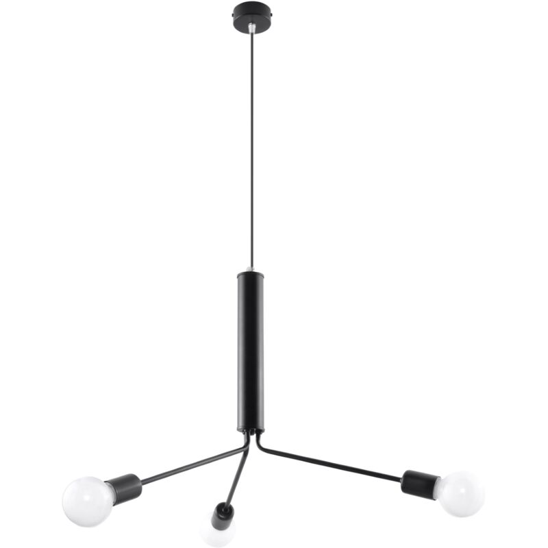 

Sollux DUOMO - Colgante colgante de 3 luces en racimo Negro, E27