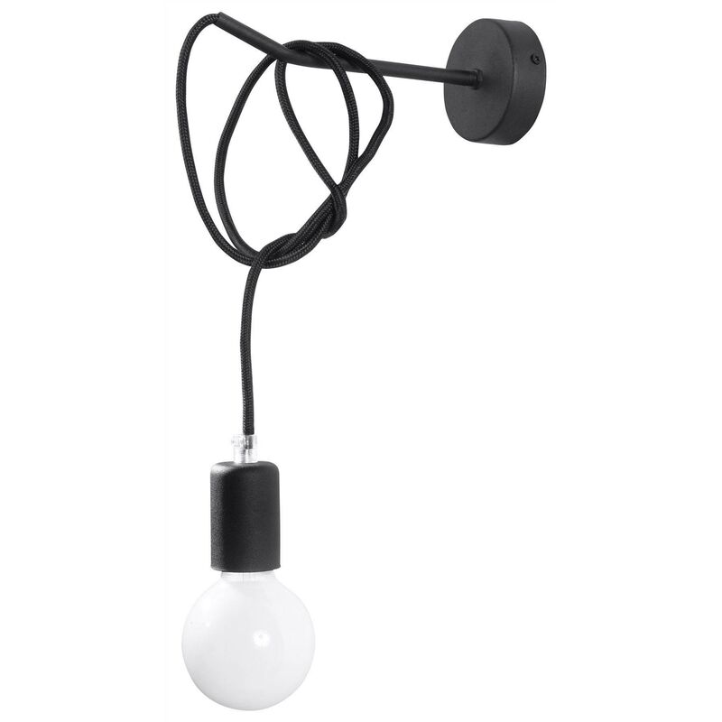 

Sollux Lighting - Sollux EDISON - 1 aplique de luz negro, E27