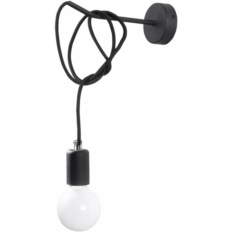 Sollux - edison - 1 aplique de luz negro, E27