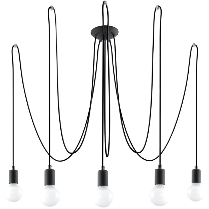 Edison 5 Black chandelier