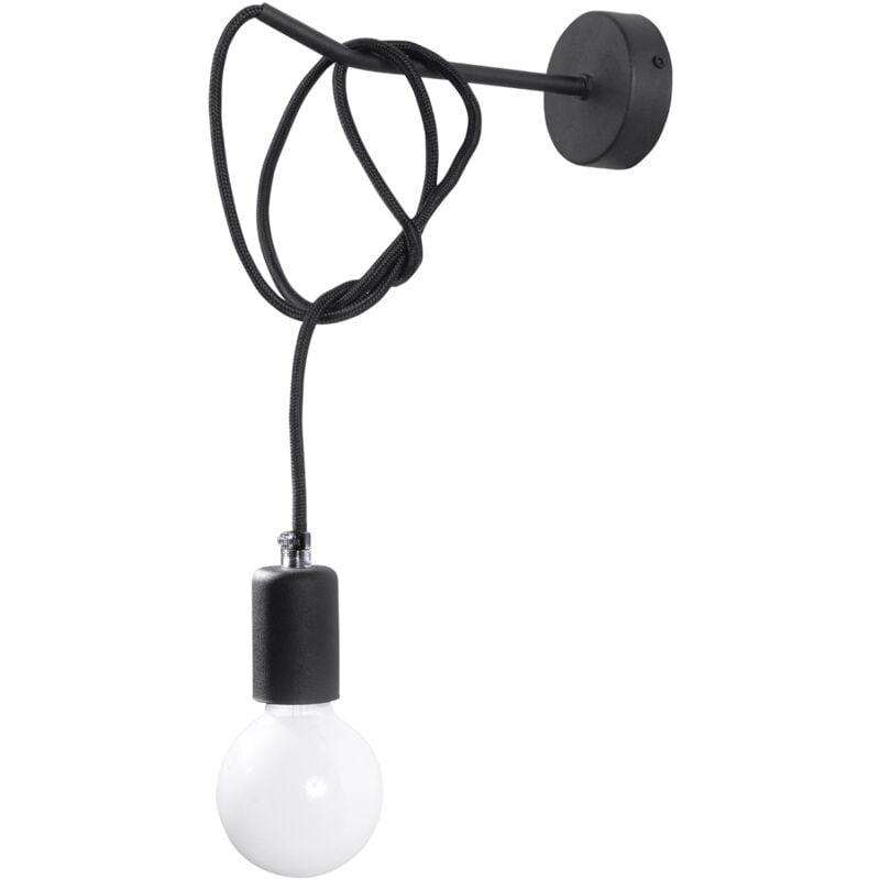 Edison - Applique a 1 luce Nera, E27 - Sollux